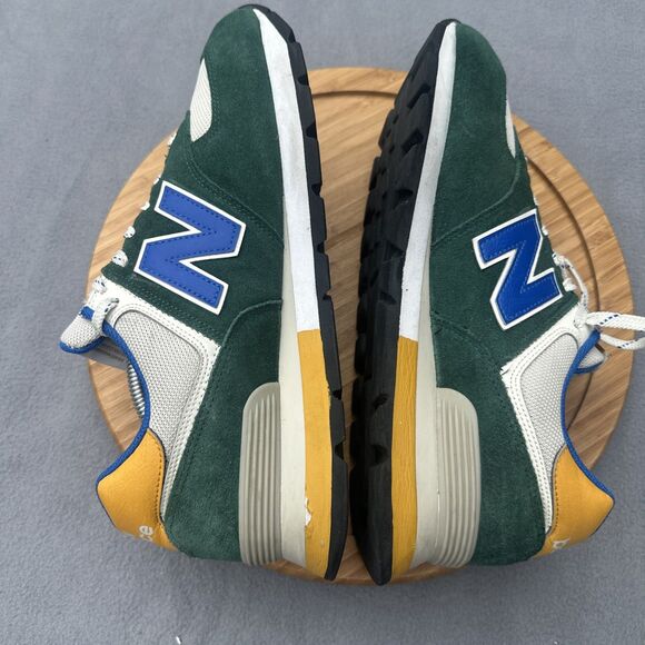 New Balance Green Suede Sneakers with Yellow and Blue Accents - Picture 7 of 9
